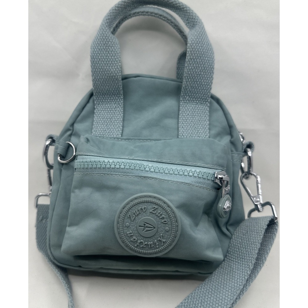 Zurv Bobo Crossbody Bag Green Nylon Multi Pocket Messenger Womens Small - Picture 1 of 7